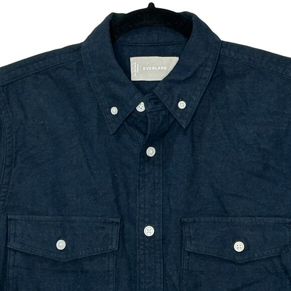 New Everlane Brushed Flannel Shirt Heather Blue Button Down Men Small  NWOT - Picture 5 of 10